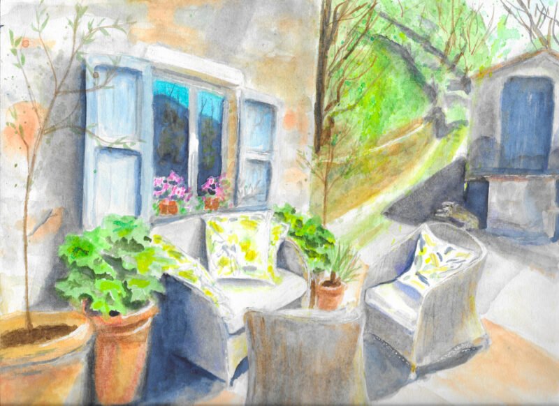 House in Tuscany water colour print