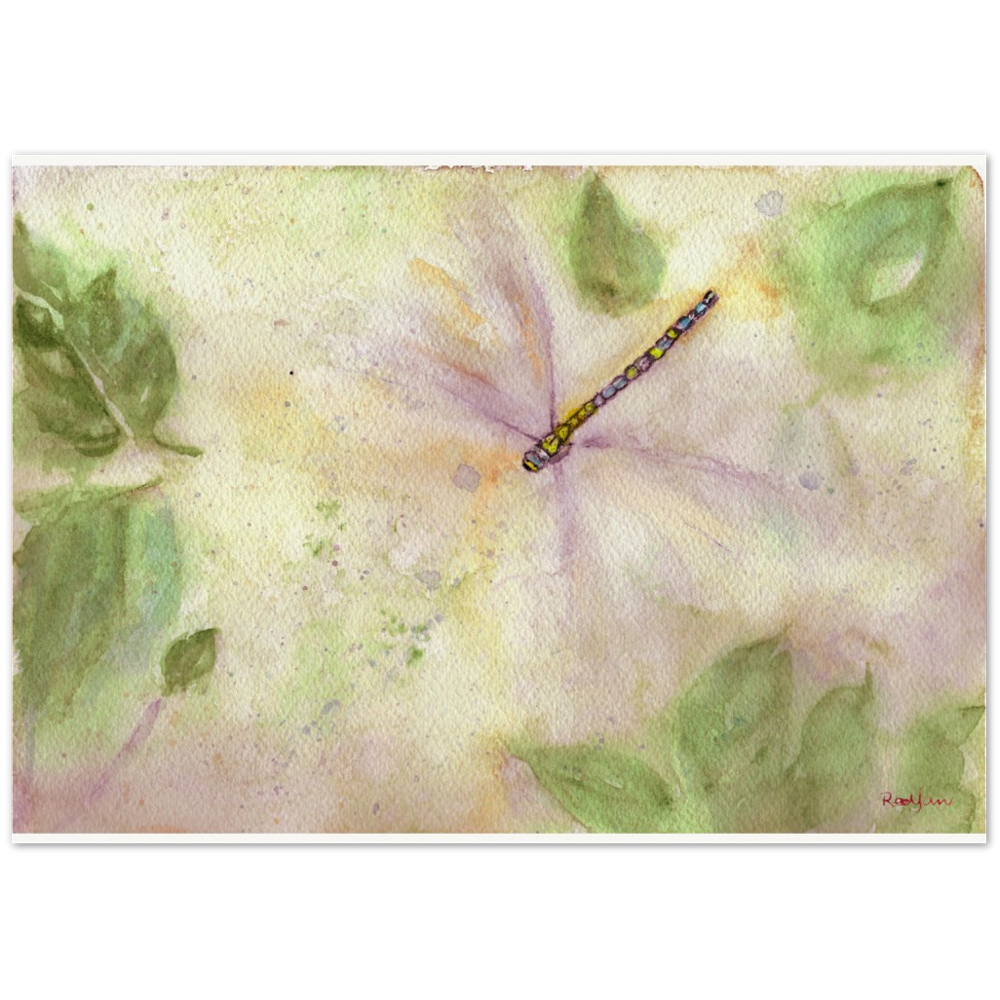 Dragonfly Over Puddle, Fine Art Watercolour Print - Image 5