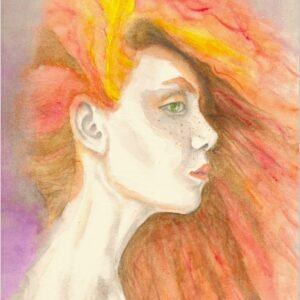 Portrait of a lady with fiery red hair