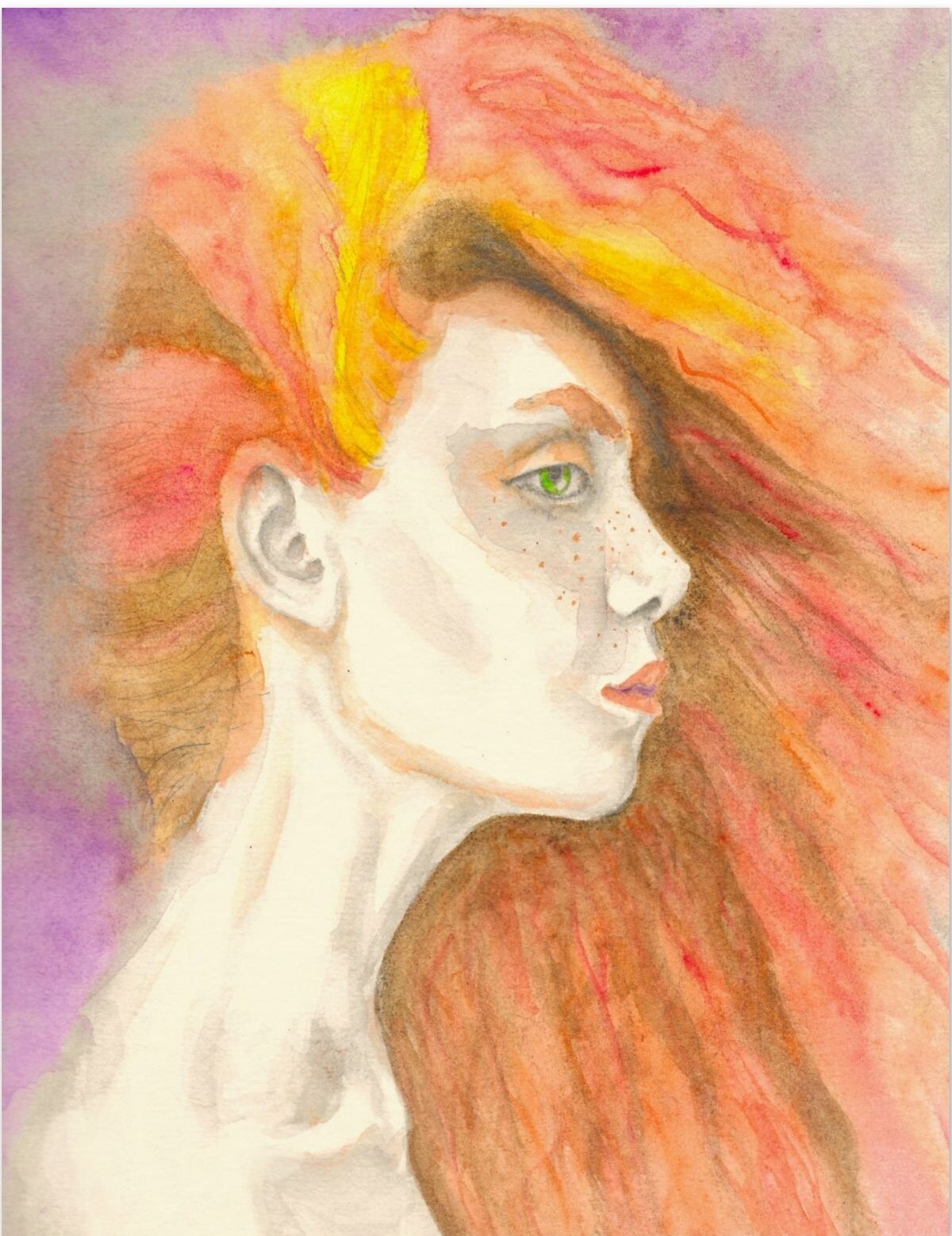 Portrait of a lady with fiery red hair