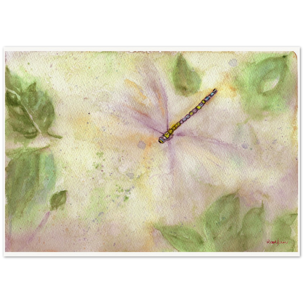 Dragonfly Over Puddle, Fine Art Watercolour Print - Image 6