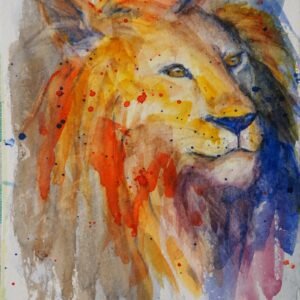 Lion Watercolour, Proud Lion Watercolour Print