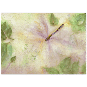 Dragonfly Over Puddle, Fine Art Watercolour Print