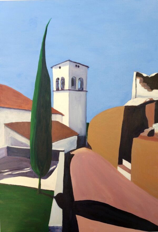 Sommocolonia. Painting of Sommocolonia a tiny hamlet in Tuscany near Barga and Lucca. Modern style print from original watercolour painting