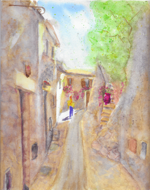 Eze, France Print From Original Watercolour