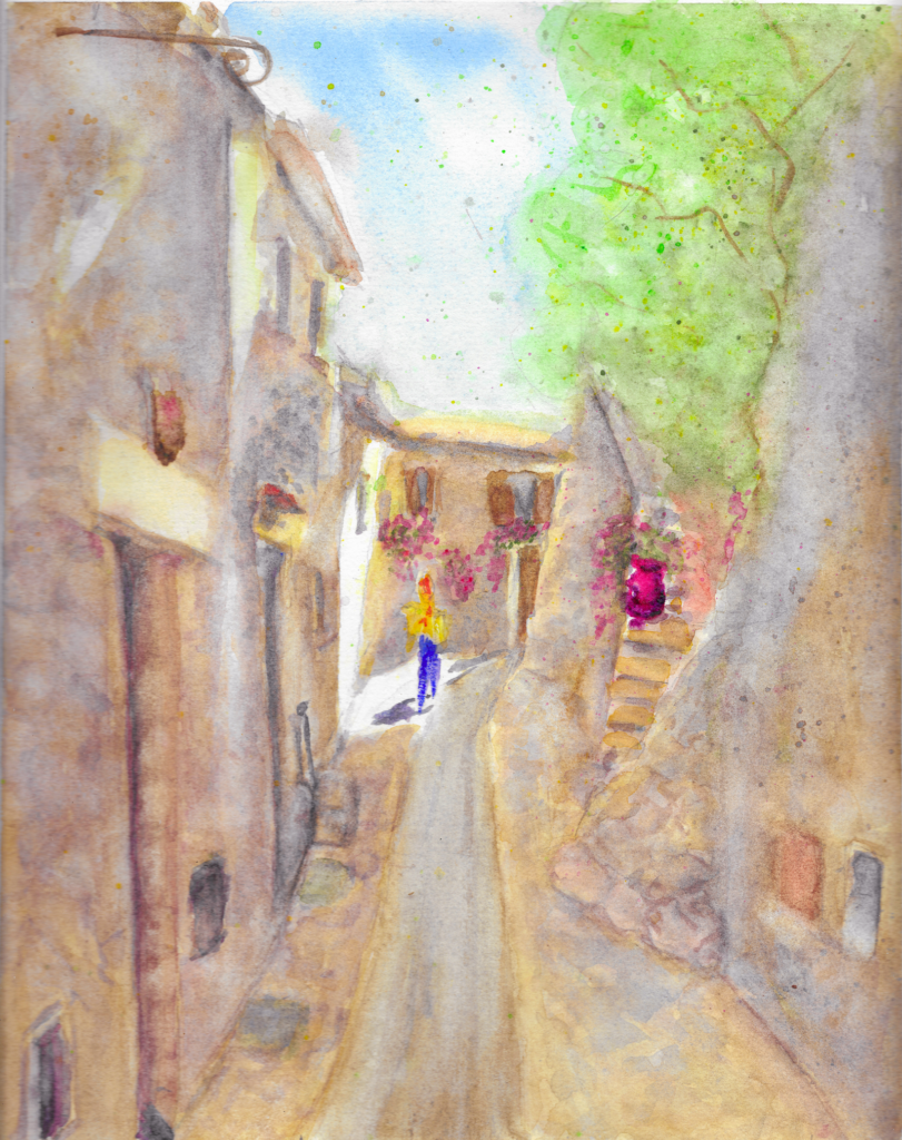Eze, France Print From Original Watercolour